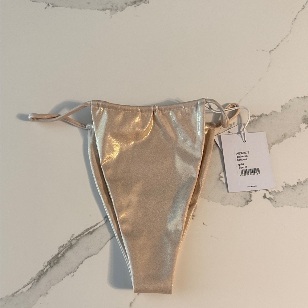 AEXAE Shimmering Gold Bikini Bottom